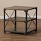 Baxton Studio Milo Antique Bronze Metal and Distressed Wood End Table 163-10751 - alternate 4